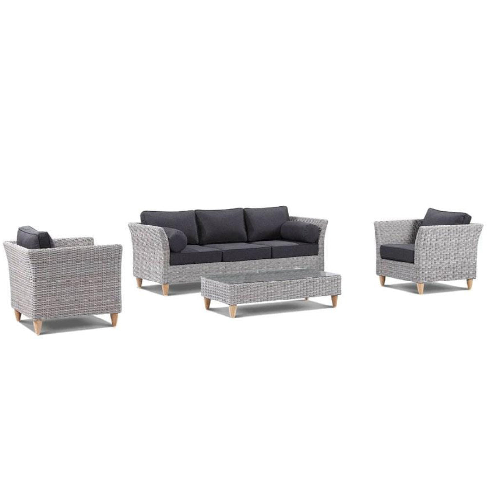 Carolina 3+1+1 Seater Outdoor Wicker Lounge Set with Coffee Table