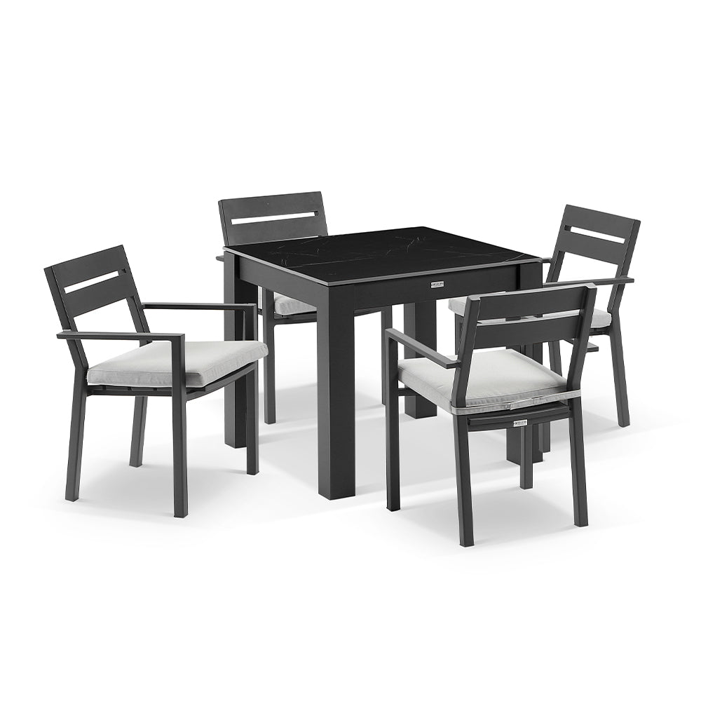 Buy Hugo Outdoor 4 Seater Square Ceramic and Aluminium Dining Table