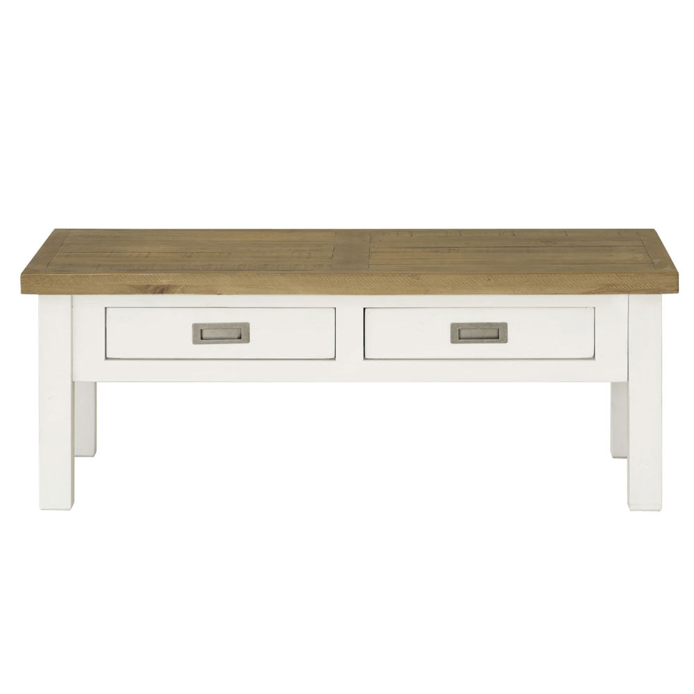 Leura Belle Coffee Table in Brushed with Natural Timber Top