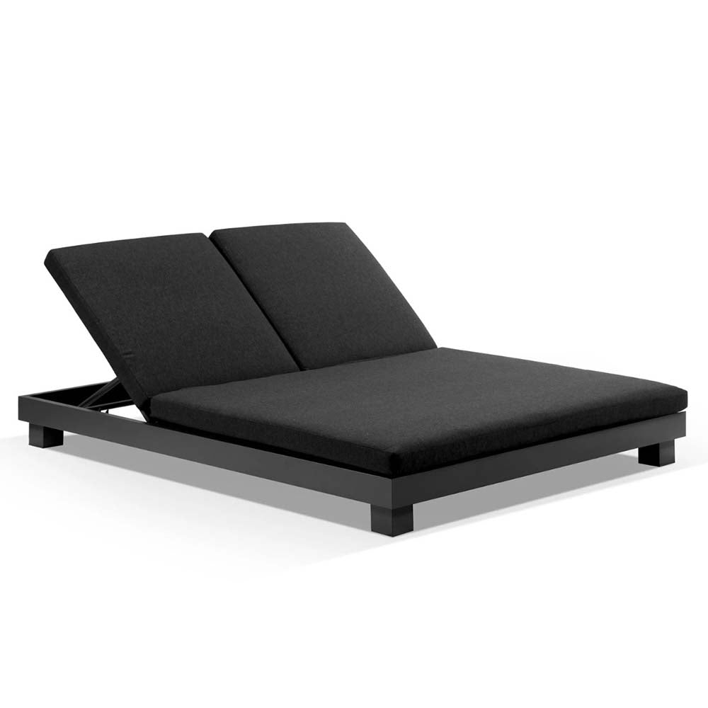 Santorini Aluminium Double Sun Lounge w/ Side Table