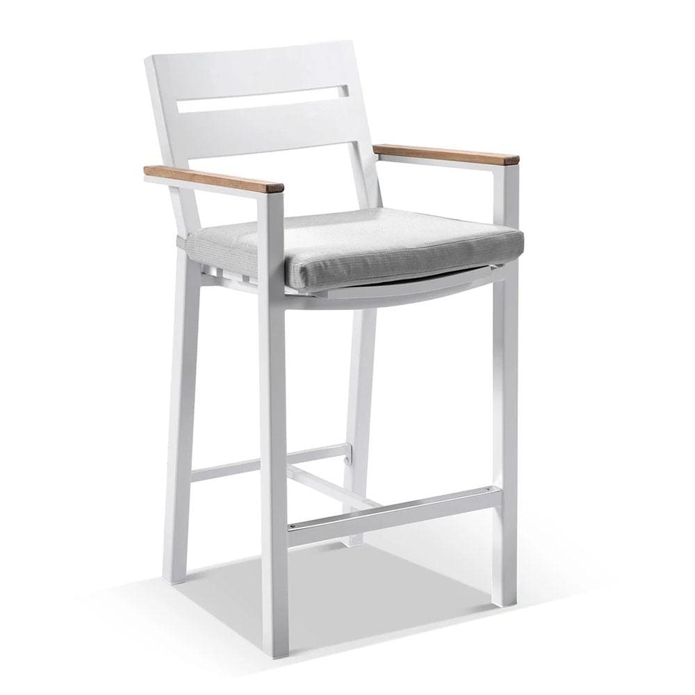 Capri Outdoor Aluminium and Teak Timber Bar Stool