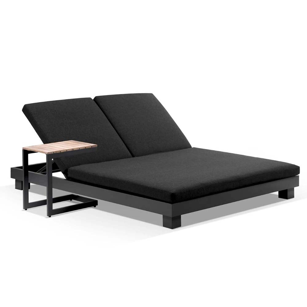Santorini Aluminium Double Sun Lounge w/ Side Table