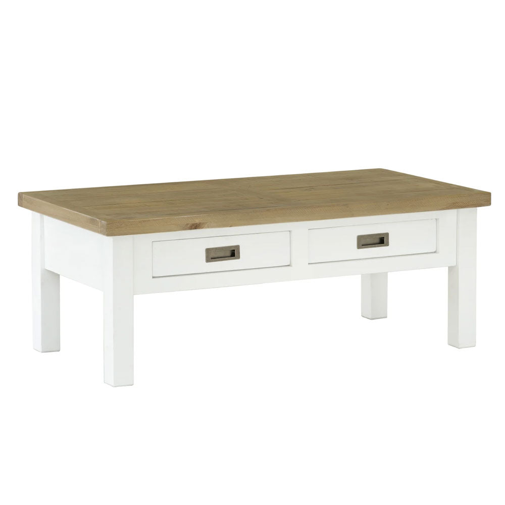 Leura Belle Coffee Table in Brushed with Natural Timber Top