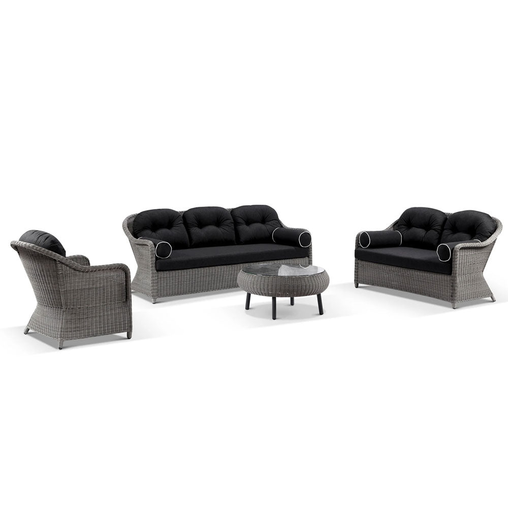 Plantation Outdoor Wicker 3+2+1 Seater Lounge Set with Coffee Table