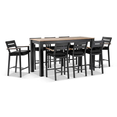 Balmoral 2m Aluminium Bar Table with 8 Capri Stools