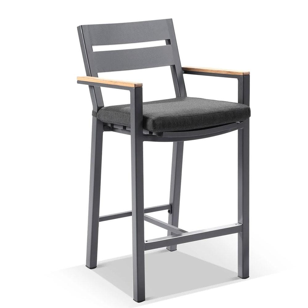 Capri Outdoor Aluminium and Teak Timber Bar Stool