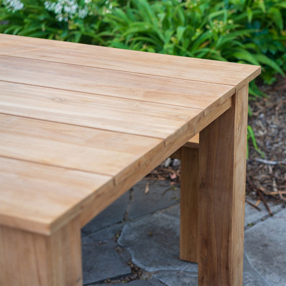 Barbados Outdoor Teak 3m Rectangle Table with 2 Bench Seats