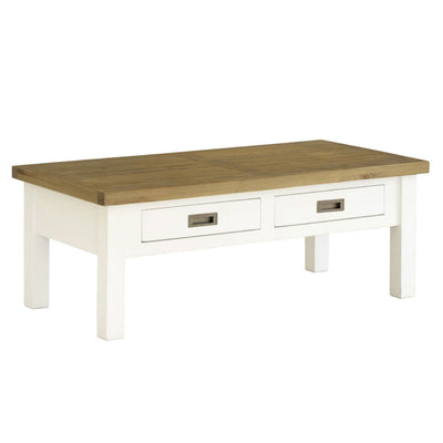 Leura Belle Coffee Table in Brushed with Natural Timber Top