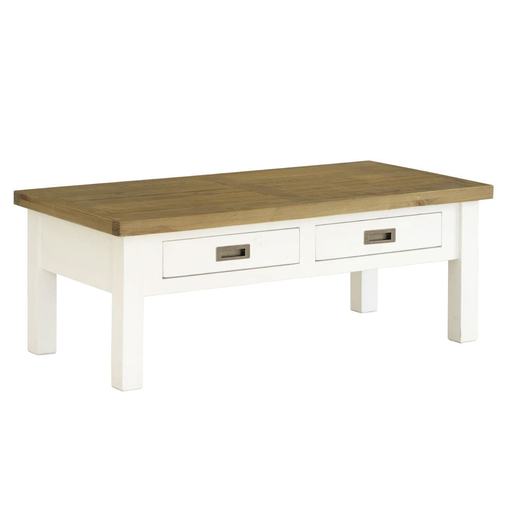 Leura Belle Coffee Table in Brushed with Natural Timber Top