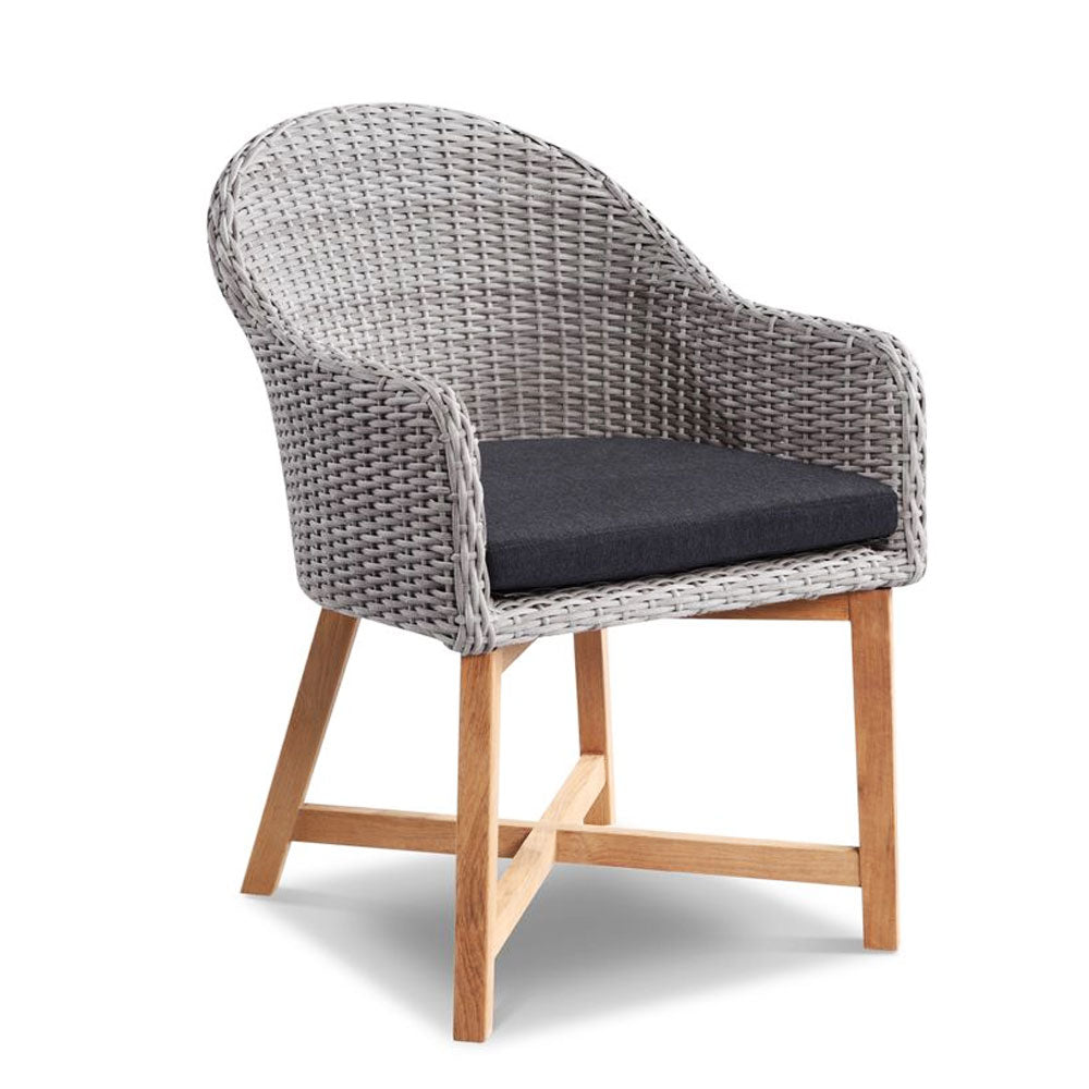 Sahara 8 Square with Coastal Chairs in Half Round wicker