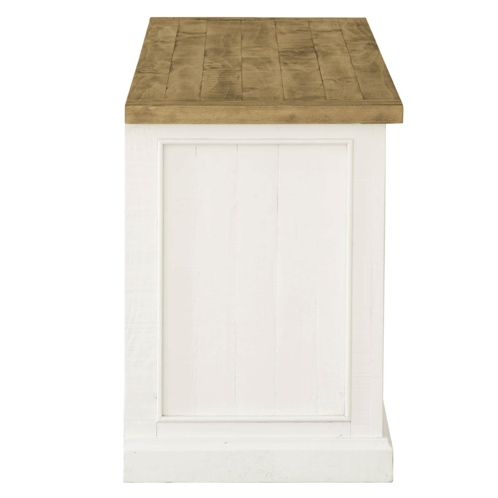Leura Belle Entertainment TV Unit in Brushed with Natural Timber Top