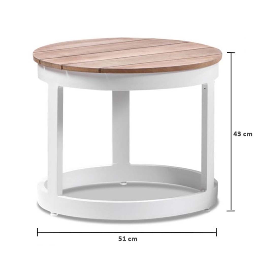 Santorini Aluminium Double Sun Lounge w/ Round Side Table