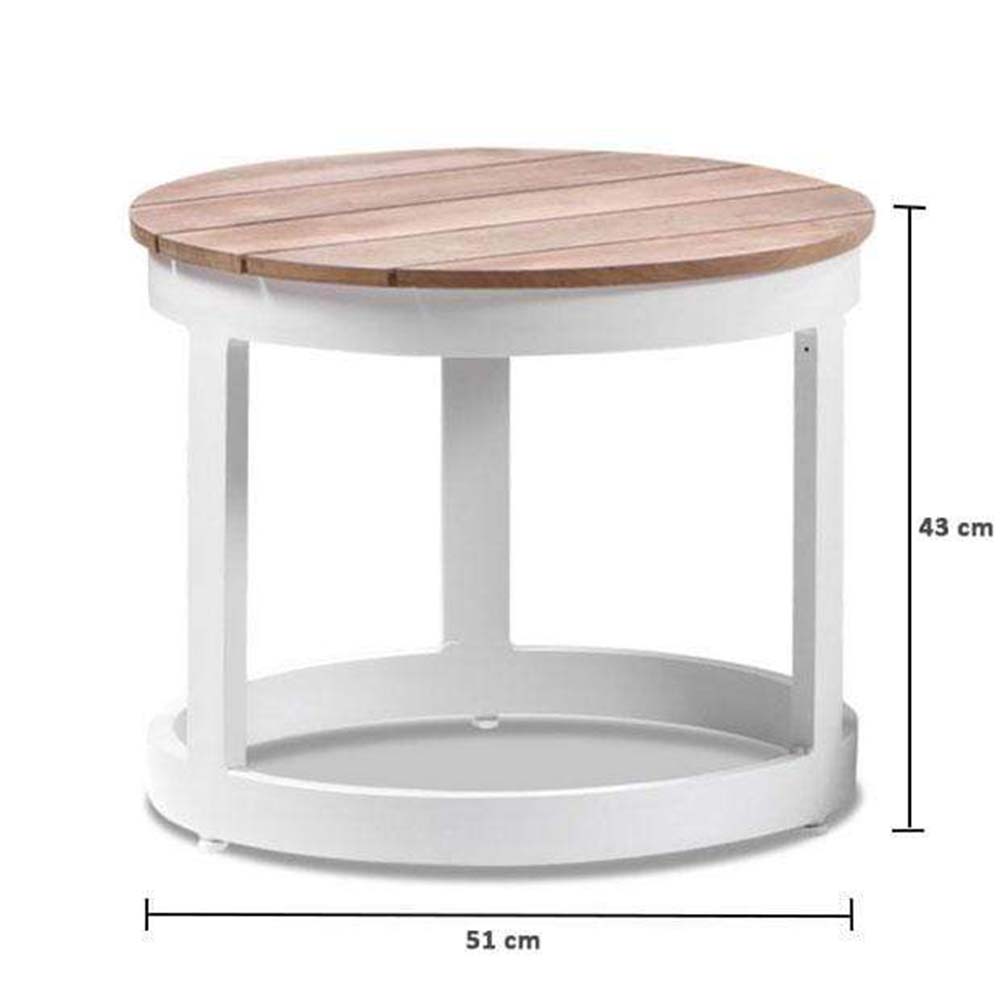 Santorini Aluminium Sun Lounge w/ Round Side Table