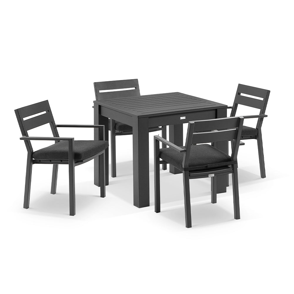 Santorini Outdoor 4 Seater Square Aluminium Dining Table with Santorini