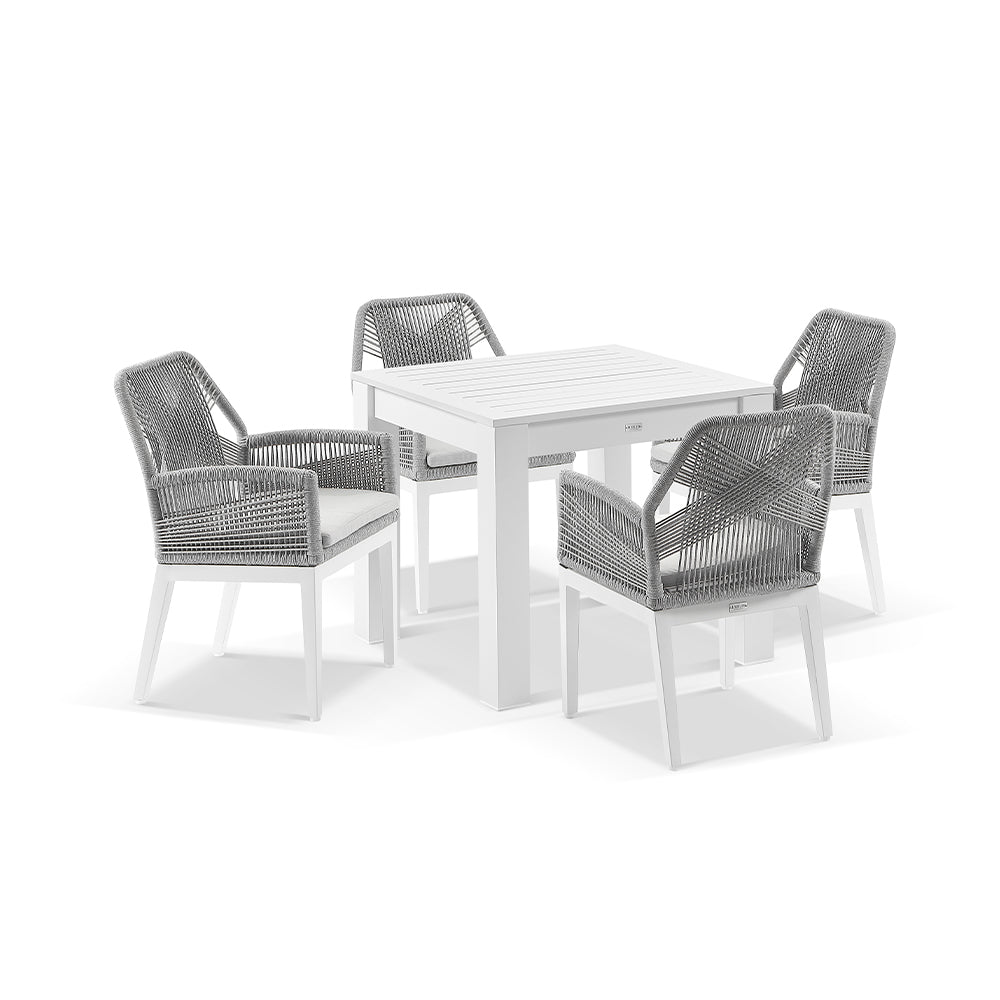 Buy Santorini Outdoor 4 Seater Square Aluminium Dining Table with Hugo