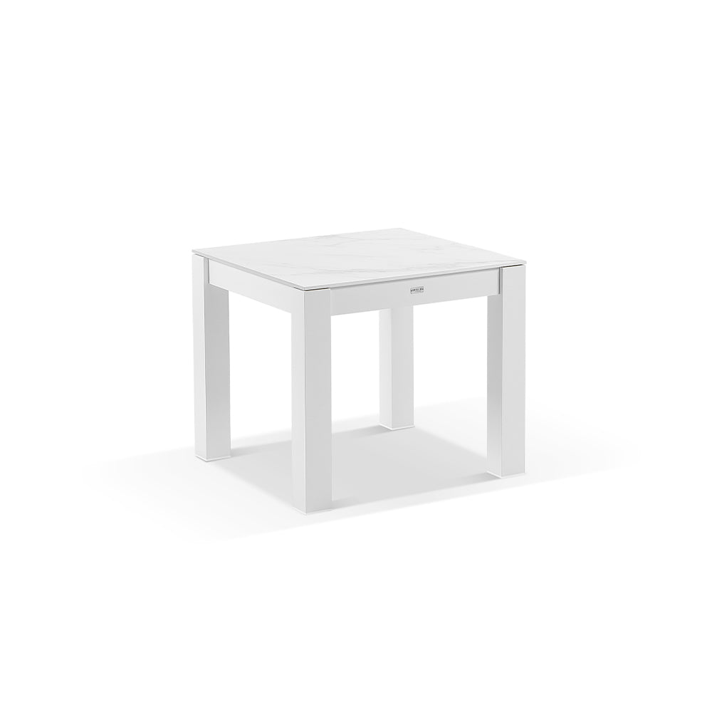 Hugo Outdoor 4 Seater Square Ceramic Top Dining Table with Hugo Rope Dining Chairs