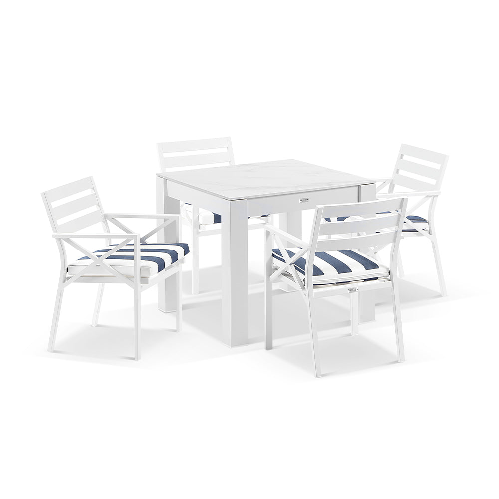 Hugo Outdoor Seater Square Ceramic and Aluminium Dining Table