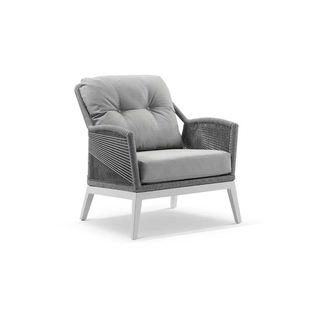 Hugo 1 Seater Outdoor Aluminium and Rope Lounge Chair