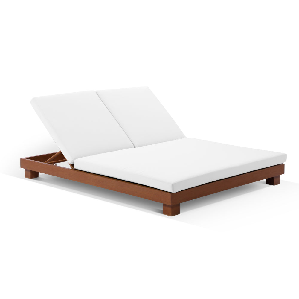 Santorini Aluminium Double Sun Lounge with Sunbrella