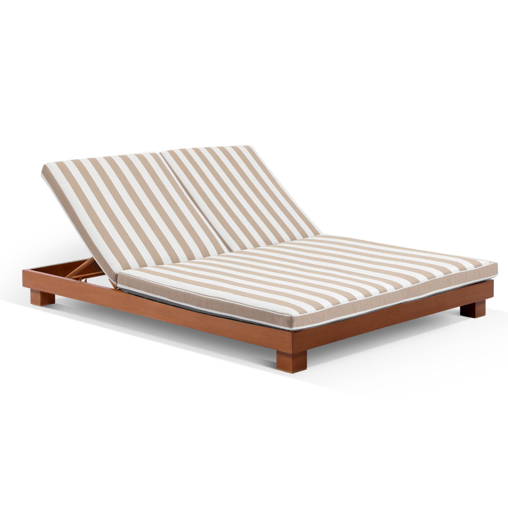 Santorini Aluminium Double Sun Lounge with Sunbrella