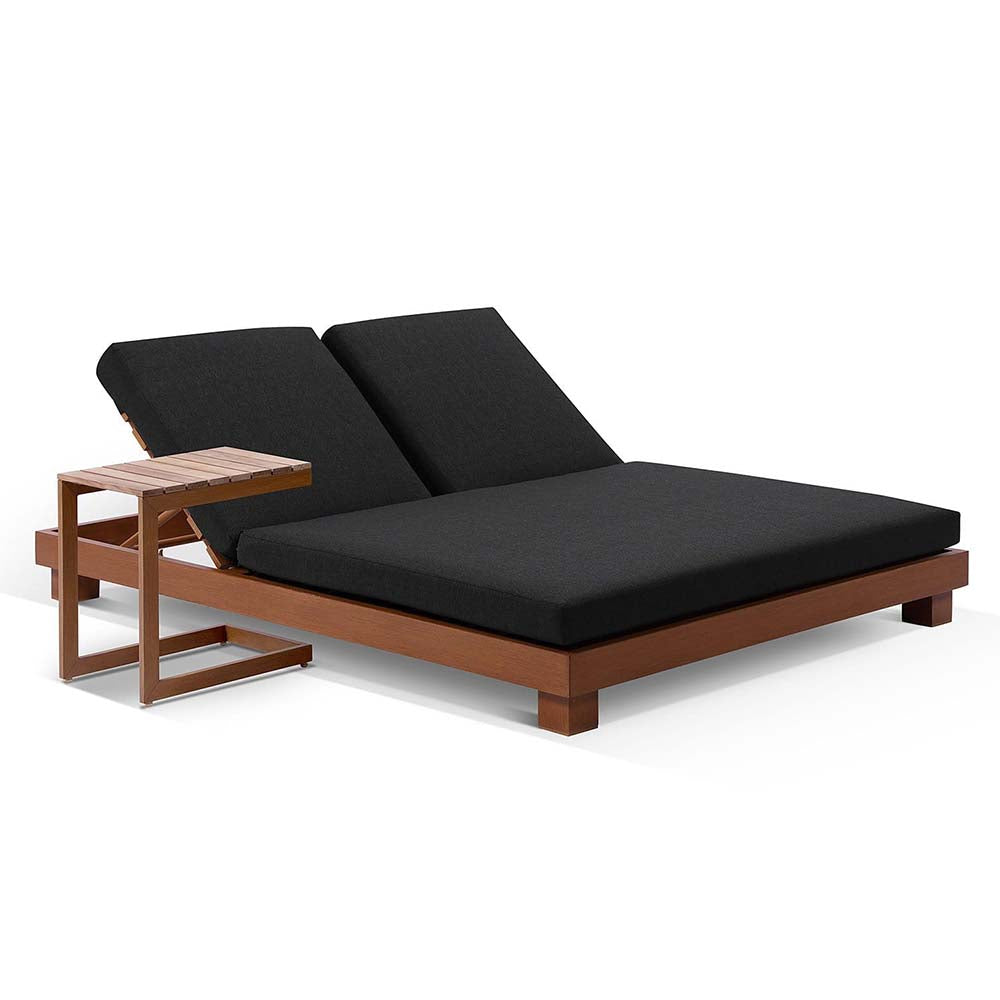 Santorini Aluminium Double Sun Lounge w/ Side Table