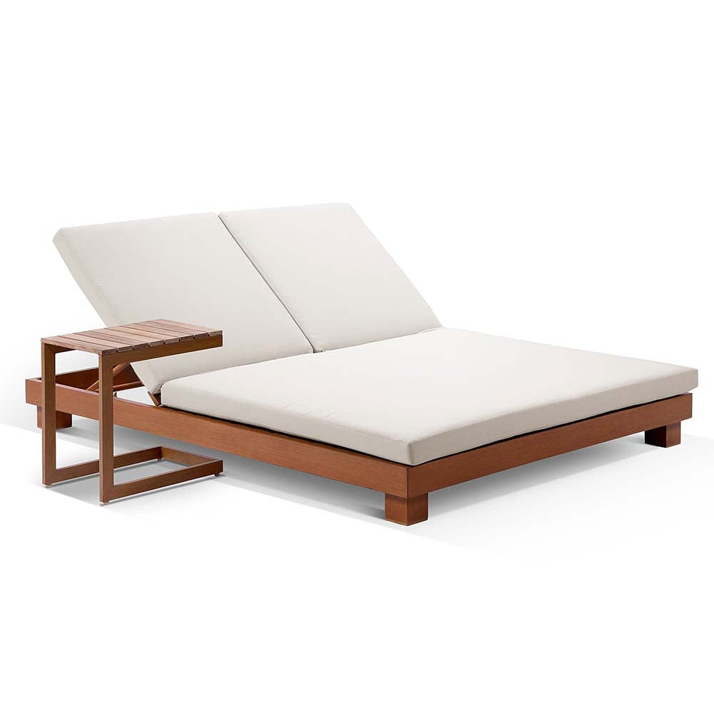 Santorini Aluminium Double Sun Lounge w/ Side Table