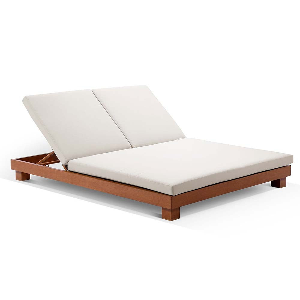 Santorini Aluminium Double Sun Lounge w/ Side Table