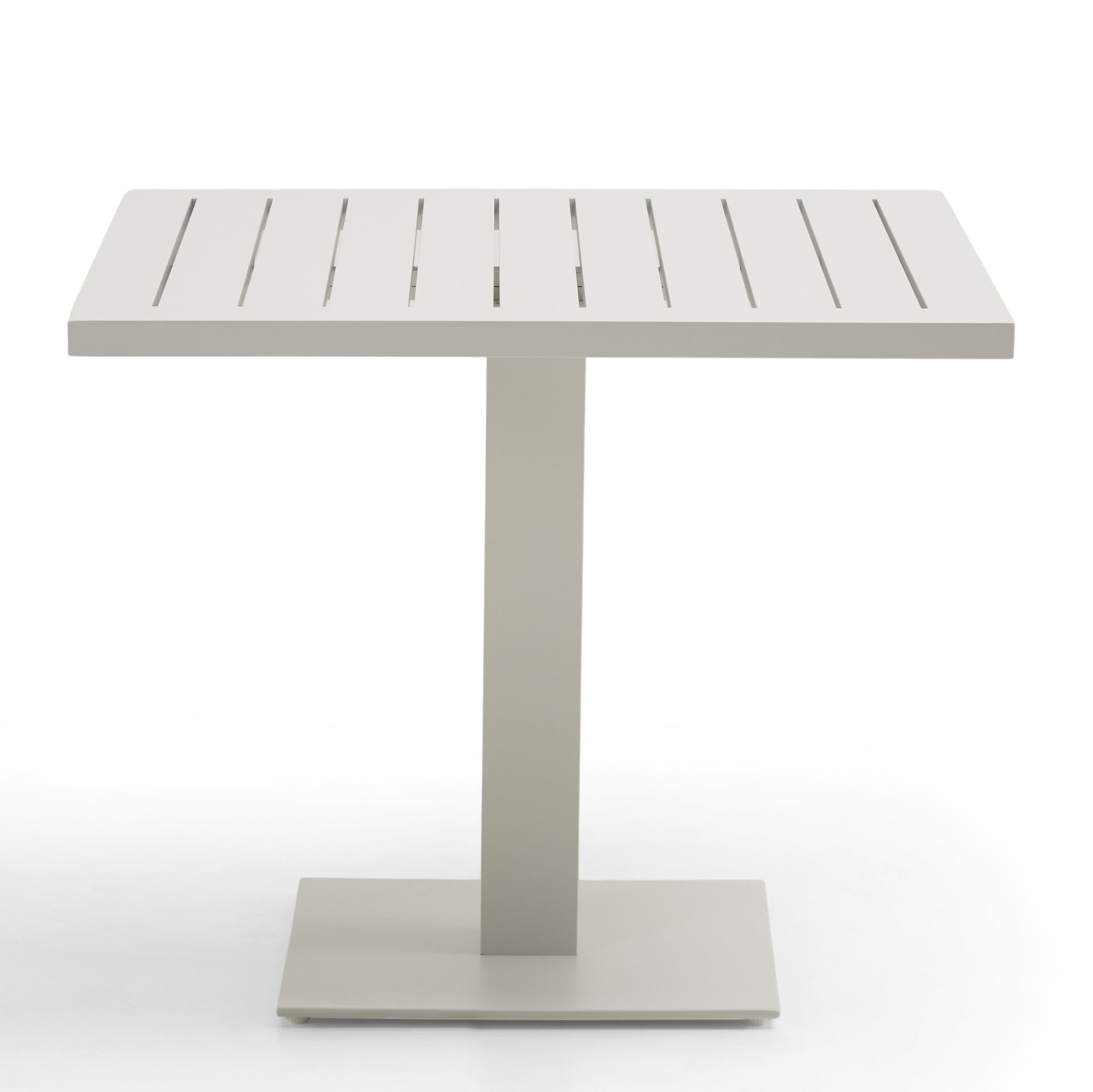 Avoca Outdoor Square Pedestal Aluminium Dining Table with Hugo Rope Chairs