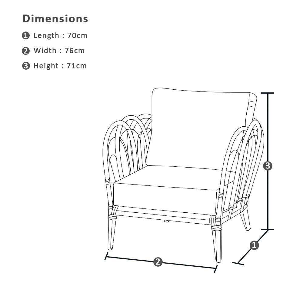 Bangalow 2+1+1 Outdoor Lounge Setting with Coffee Table