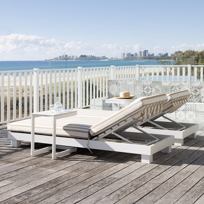 Santorini Aluminium Sun Lounge Set with Sunbrella Cushion