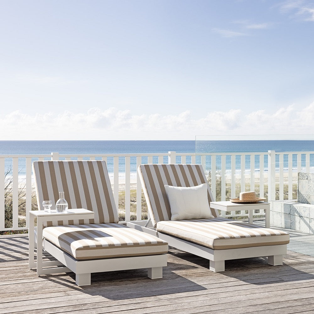 Santorini Aluminium Sun Lounge with Sunbrella Cushion