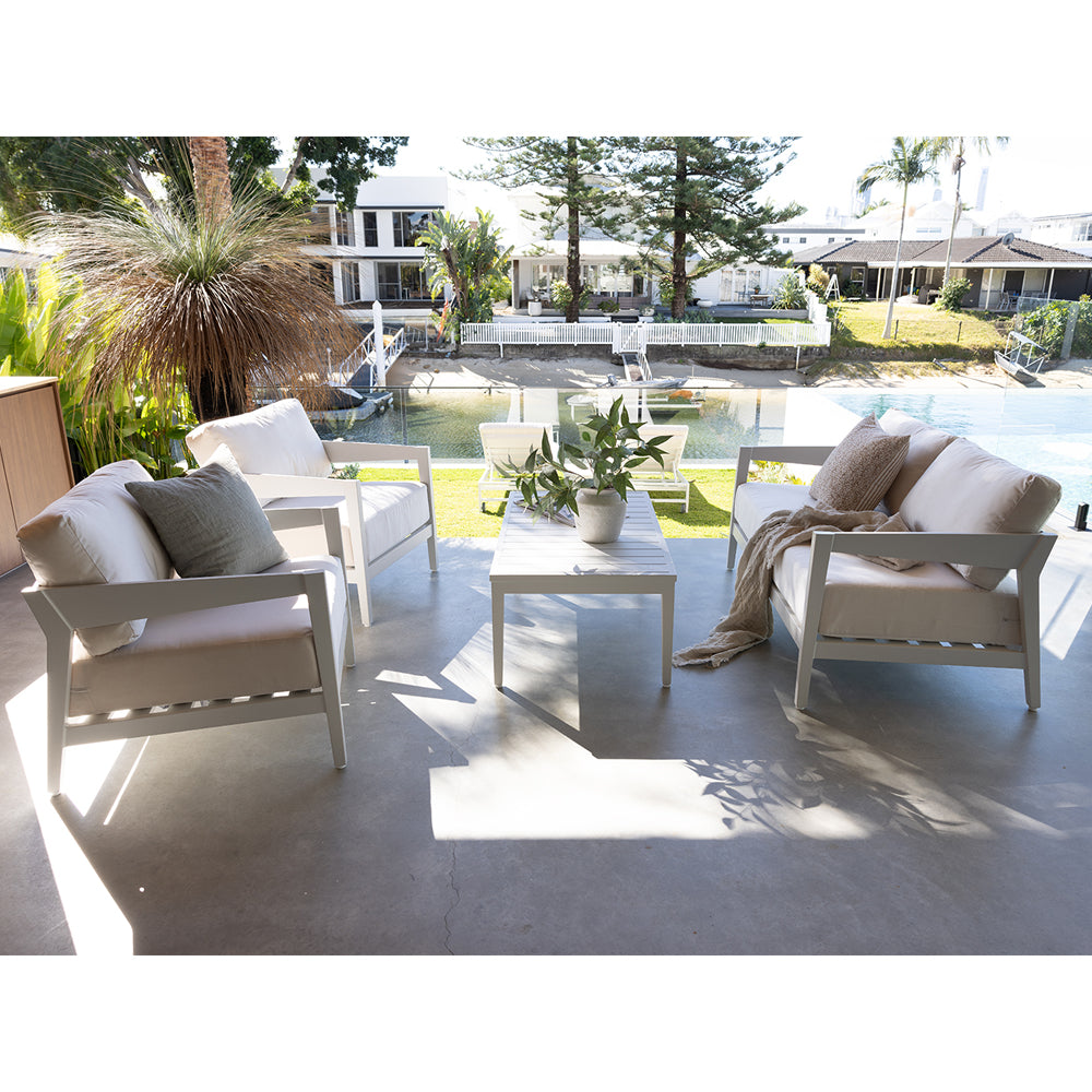 Bronte 2+1+1 Outdoor Aluminium with Sunbrella Lounge Setting with Coffee Table