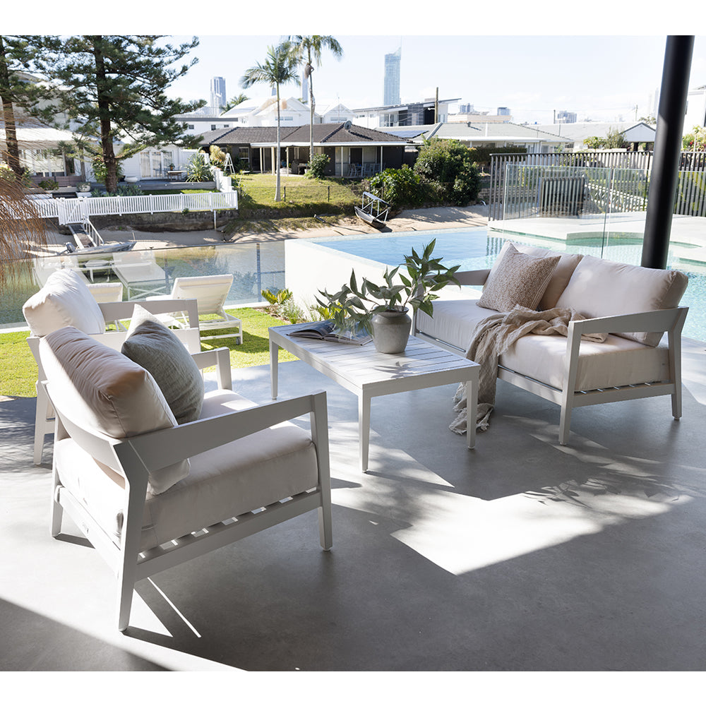 Bronte 2+1+1 Outdoor Aluminium with Sunbrella Lounge Setting with Coffee Table