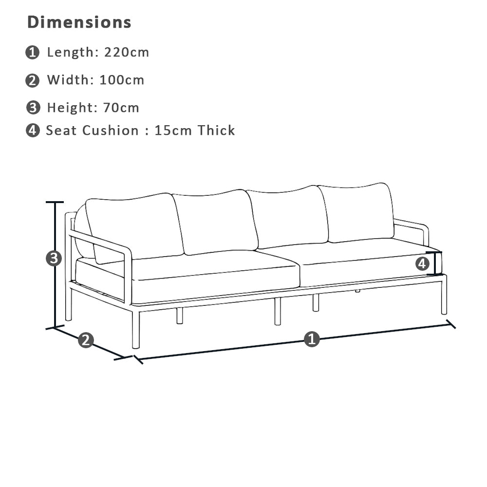Capella 3+1+1 Outdoor Aluminium Lounge with Coffee Table Set