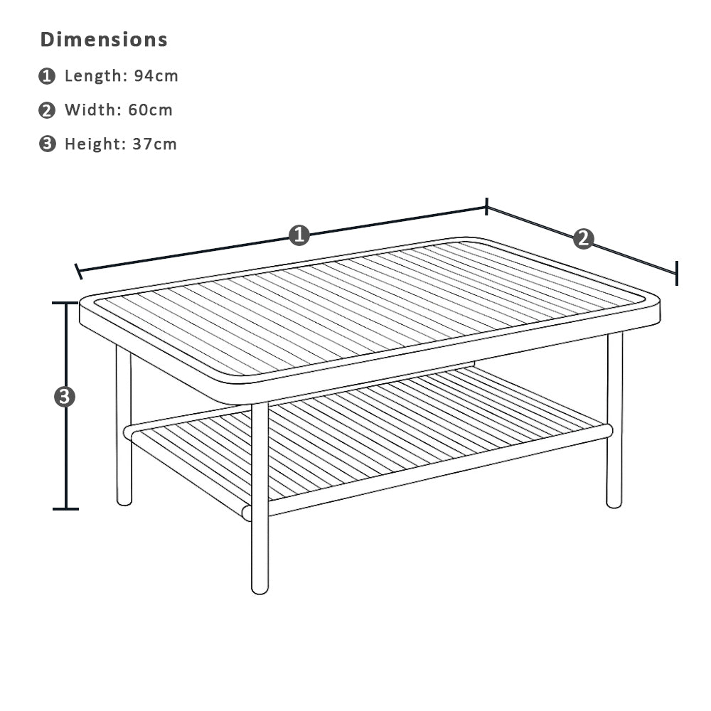 Bangalow 2+1+1 Outdoor Lounge Setting with Coffee Table