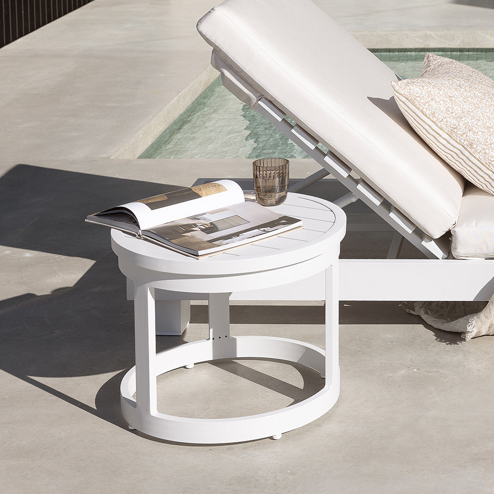 Santorini Round Outdoor Aluminium Side Table Set