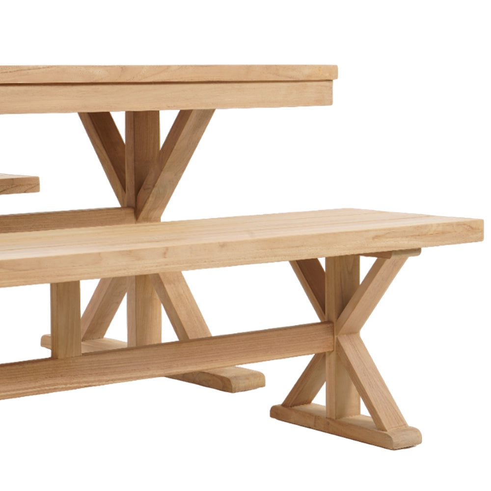 Darlington Outdoor 2.8m Teak Timber Bench