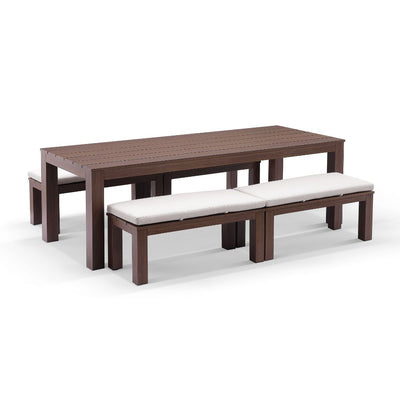Entertainer 2.45cm Outdoor Aluminium Dining Table with Benches