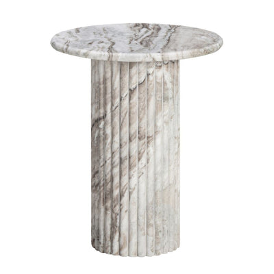 Florence Round Marble Stone Fluted Base Side Table