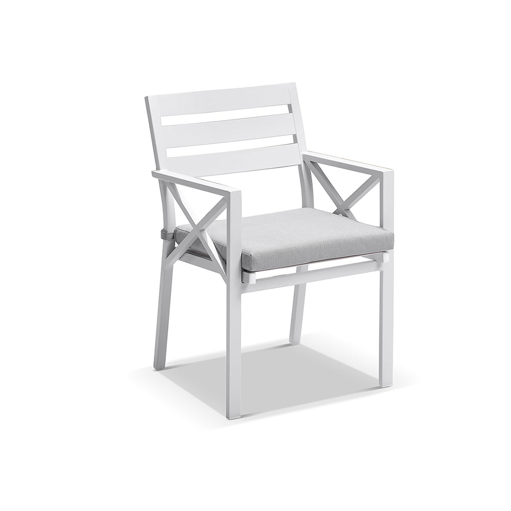 Austin Outdoor 2.2m - 3m Extension Teak and Aluminium Table with 10 Kansas Dining Chairs