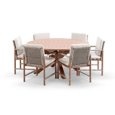 Houston Outdoor 1.5m Round Aluminium Dining Setting With 6 Avery Chairs