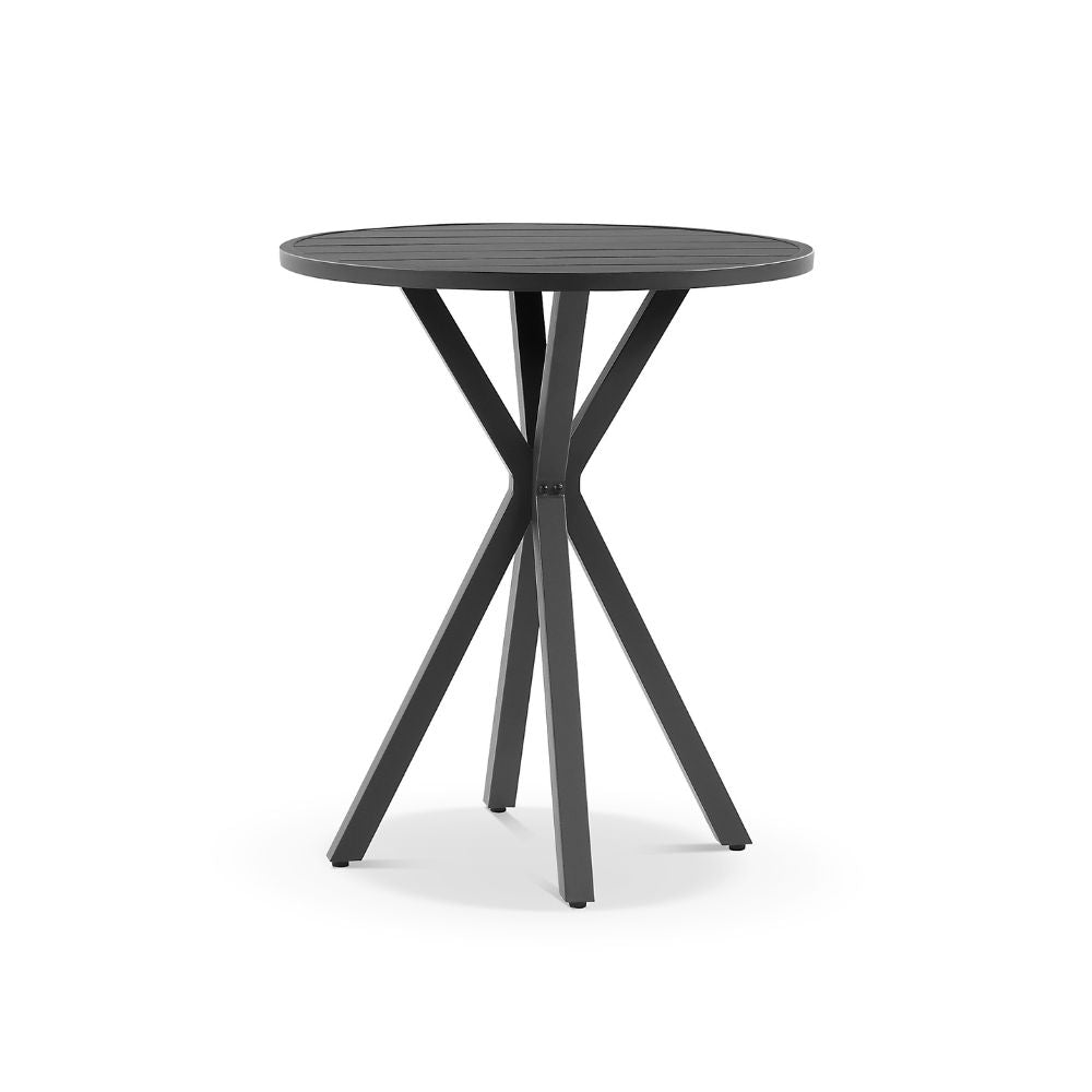 Houston Outdoor 90cm Round Aluminium Bar Table with 2 Santorini Bar Stools