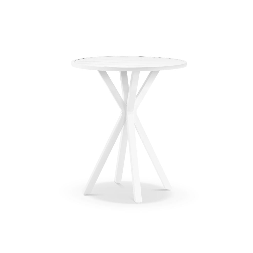 Houston Outdoor 90cm Round Aluminium Bar Table with 2 Santorini Bar Stools
