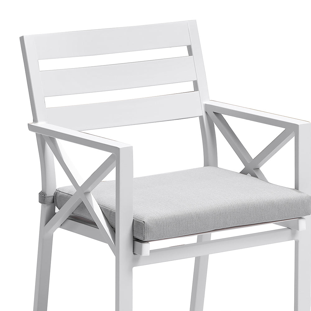 Kansas Outdoor Ceramic 2m Aluminium Dining Table with 8 Chairs Setting