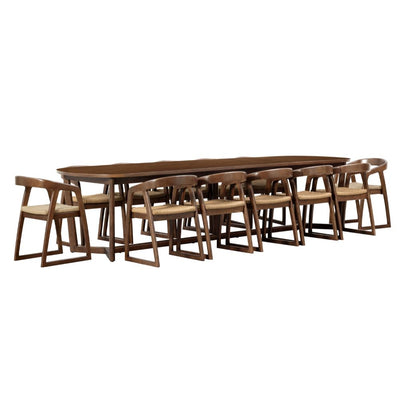 Kingscliff 12 Seater Rectangle Indoor Timber Dining Table and Chairs Setting