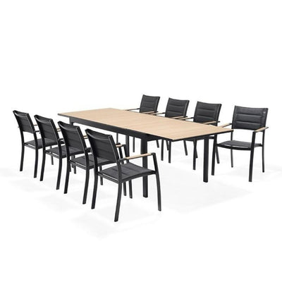 Coolangatta Outdoor Extension Aluminium Dining Table with 8 Chairs