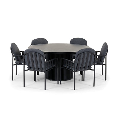Mornington Outdoor 1.5m Round Dining Setting with 6 Chairs