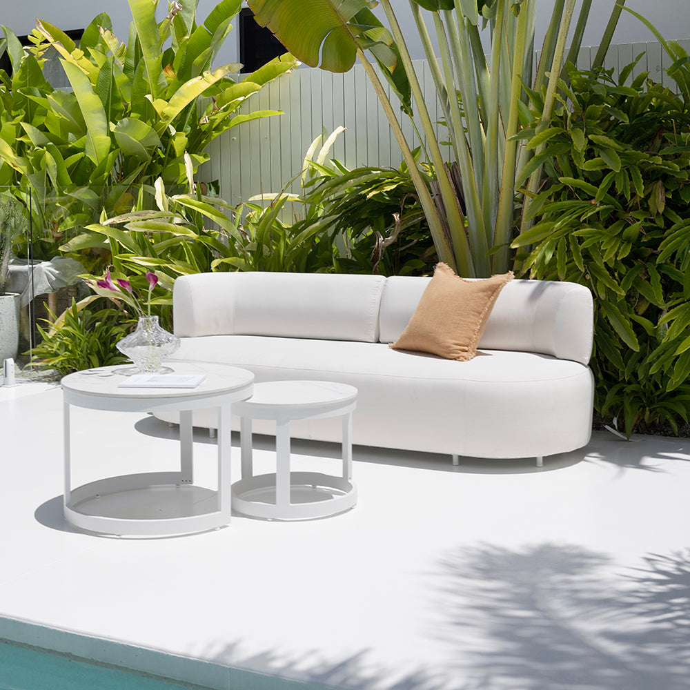 Onslow 3+1+1 Outdoor Lounge in Sunbrella with Round Coffee Table Set