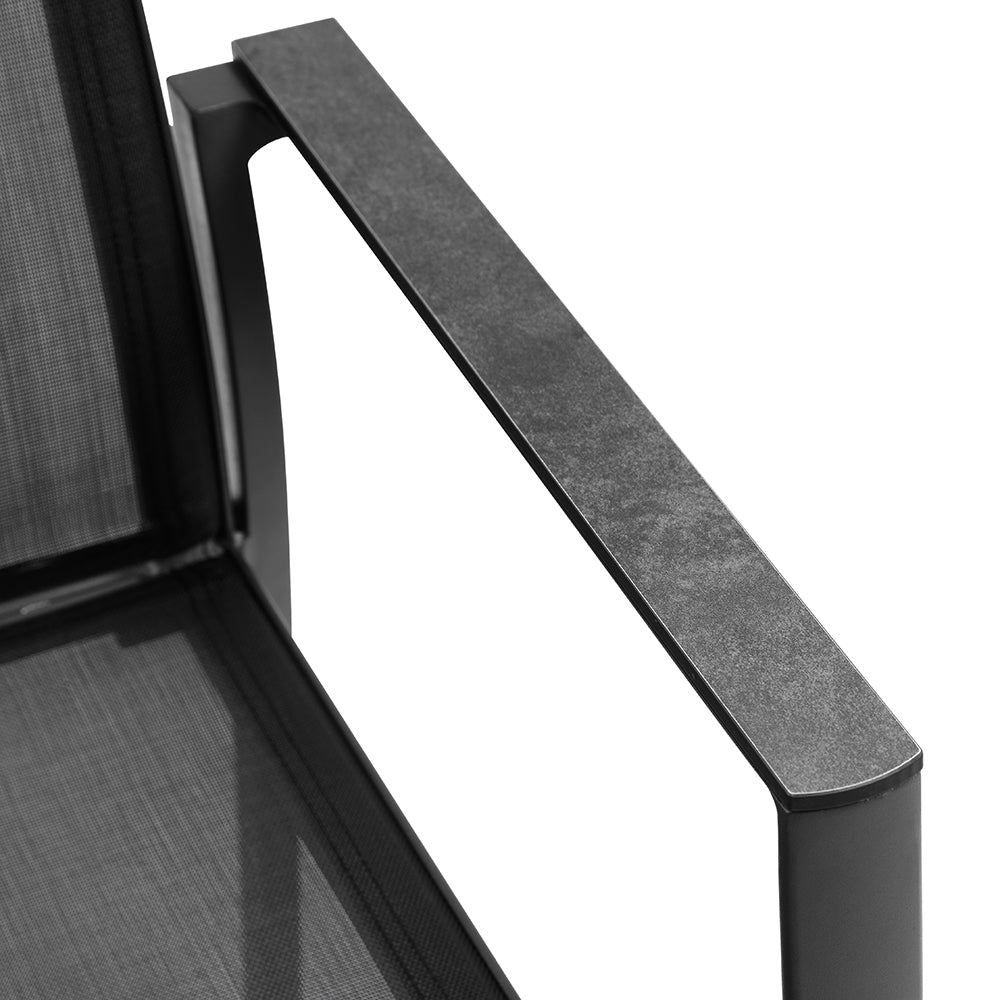Tahitian 2.1m Aluminium Dining Table with 8 Patonga Dining Chairs