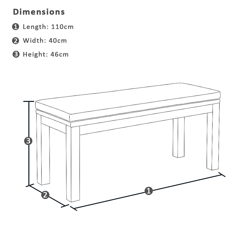 Santorini Outdoor 1.1m Aluminium Bench Seat